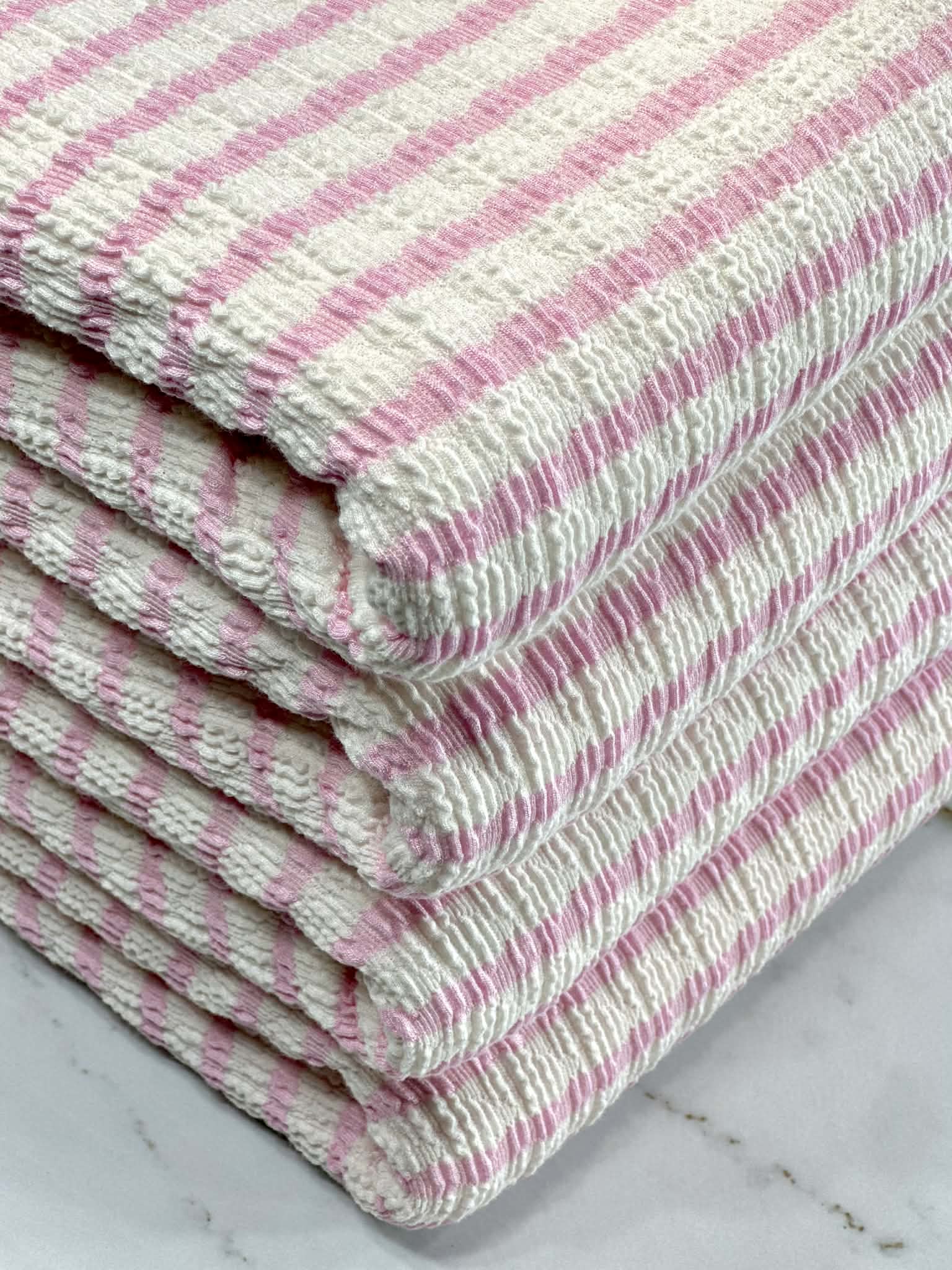 (GUAPO STRIPE) PINK STRIPES ON IVORY