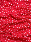 (MESH) TINY OFF WHITE HEARTS ON RED(4)