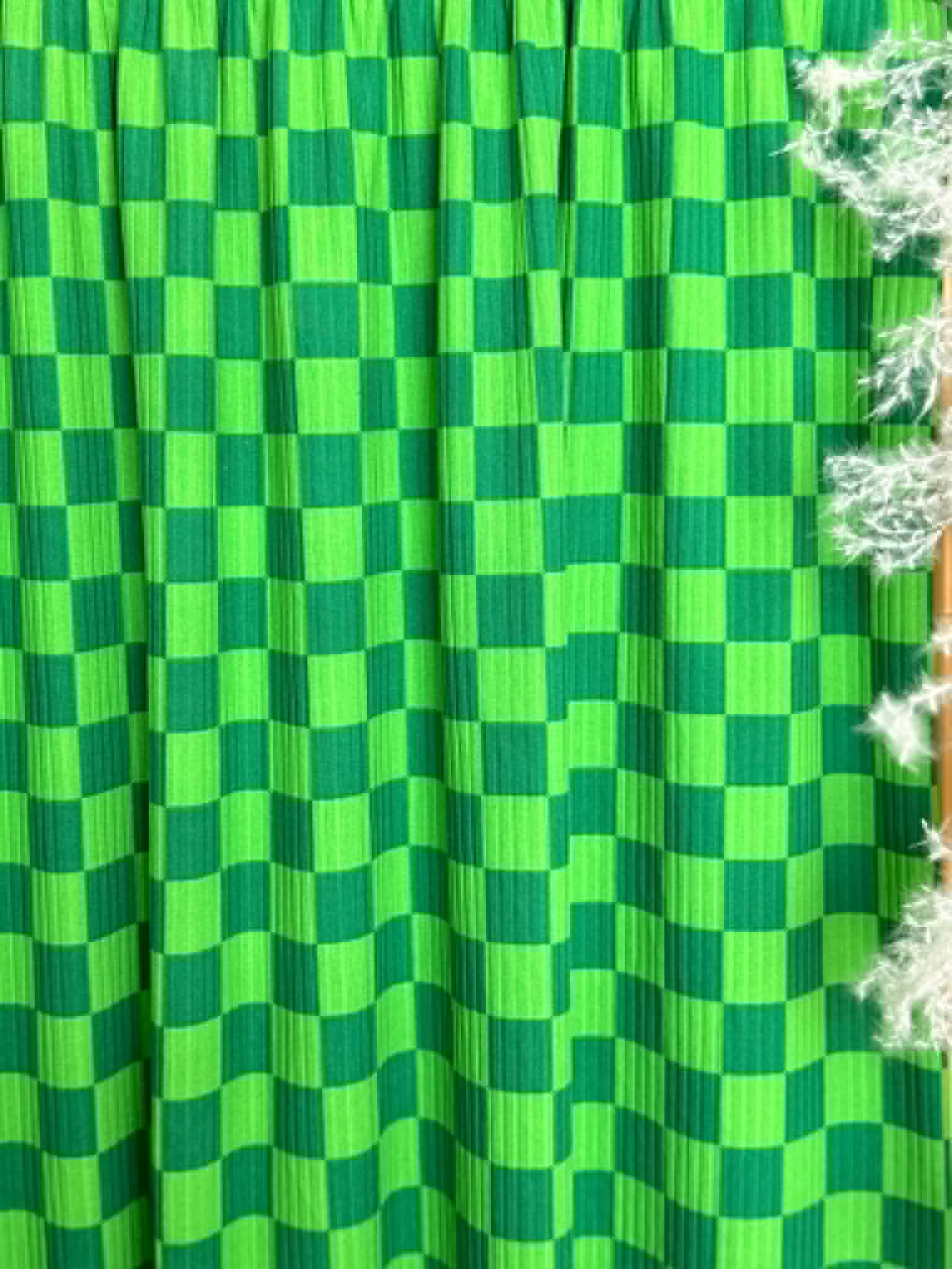 (4X2 YUMMY RIB) GREEN CHECKERED