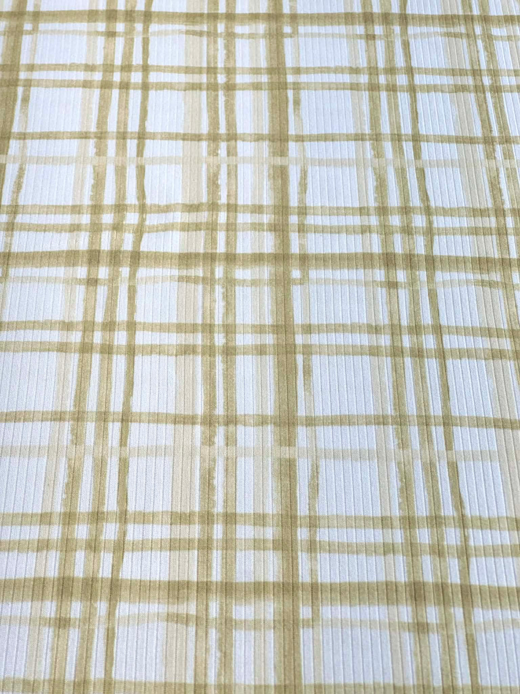 (4X2 YUMMY RIB) SAND AND OFF WHITE PLAID