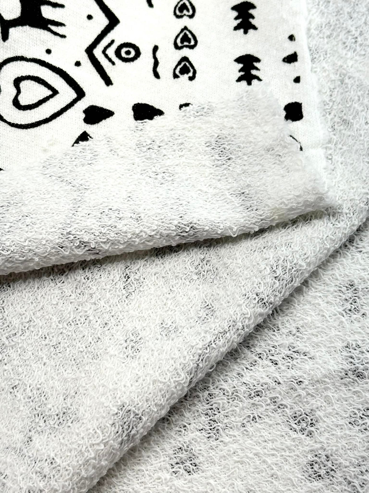 (FRENCH TERRY) BLACK REINDEERS, HEARTS, AND SNOWFLAKES PATTERN ON OFF WHITE (2)