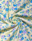 (FLANNEL COTTON) FLORAL PATTERN ON SOFT YELLOW