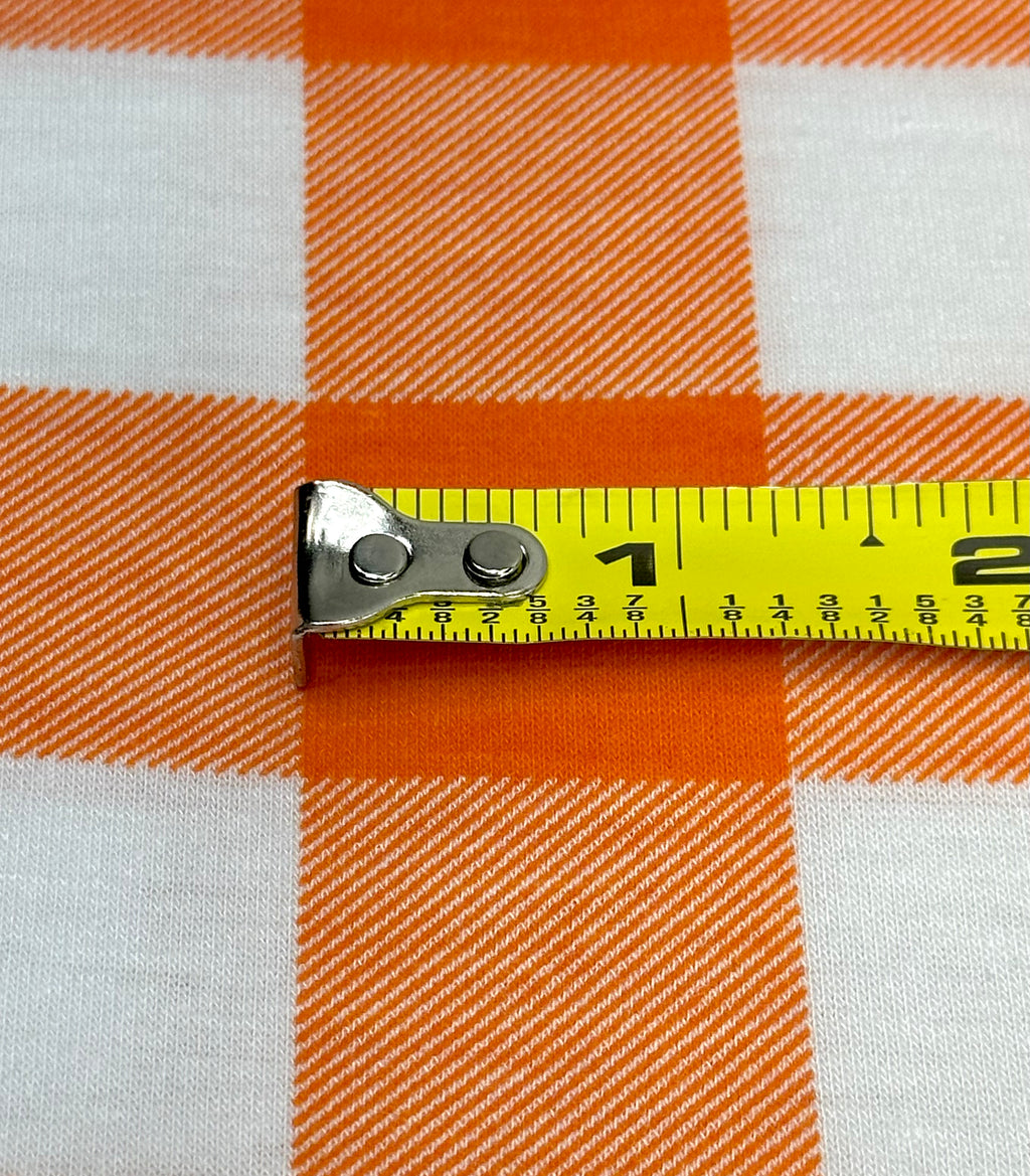(KNIT) ORANGE AND OFF WHITE MEDIUM GINGHAM