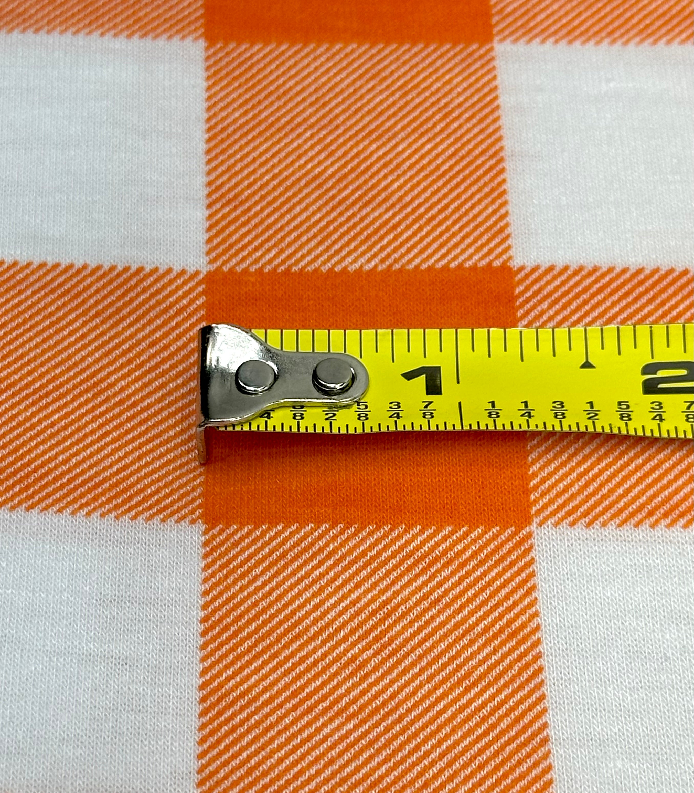 (KNIT) ORANGE AND OFF WHITE MEDIUM GINGHAM