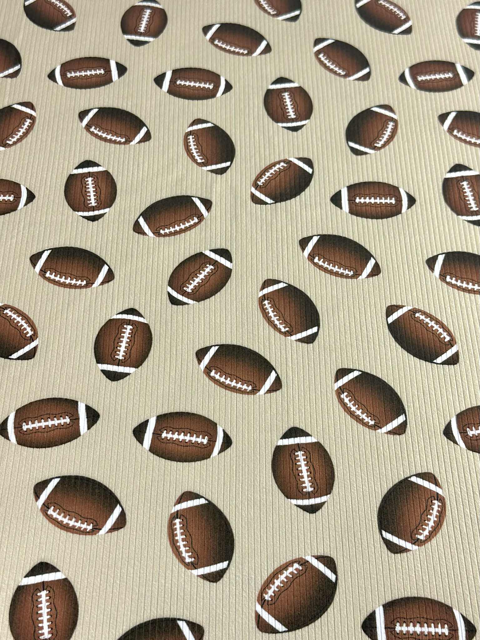 (4X2 RIB) FOOTBALLS ON TAN