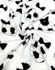 (DBP) SOCCER BALLS AND BOWS ON OFF WHITE