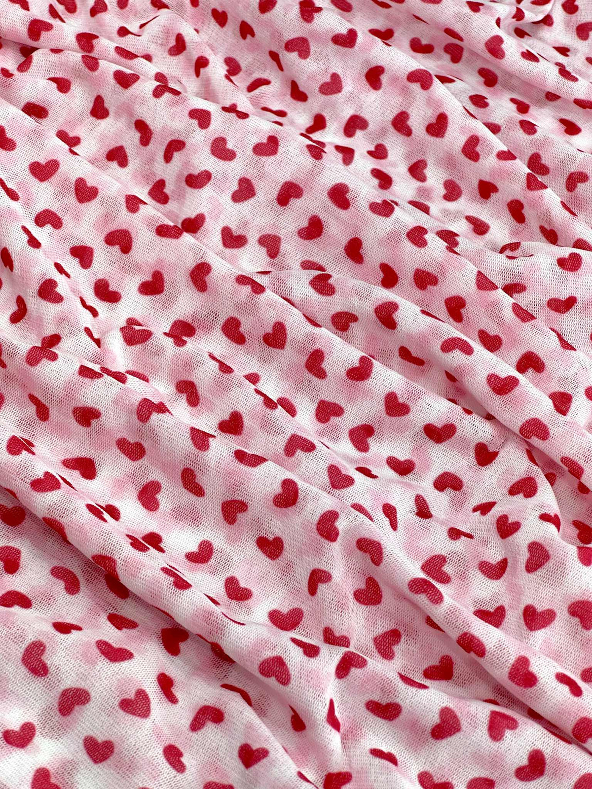 (MESH) TINY RED HEARTS ON OFF WHITE(3)