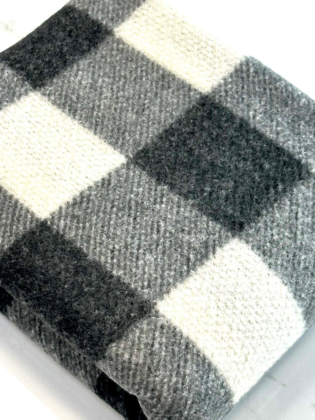 (BRUSHED HACCI) BLACK, GRAY, AND OFF WHITE PLAID (1)