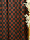 (4X2 YUMMY RIB) BROWN AND BLACK CHECKERED