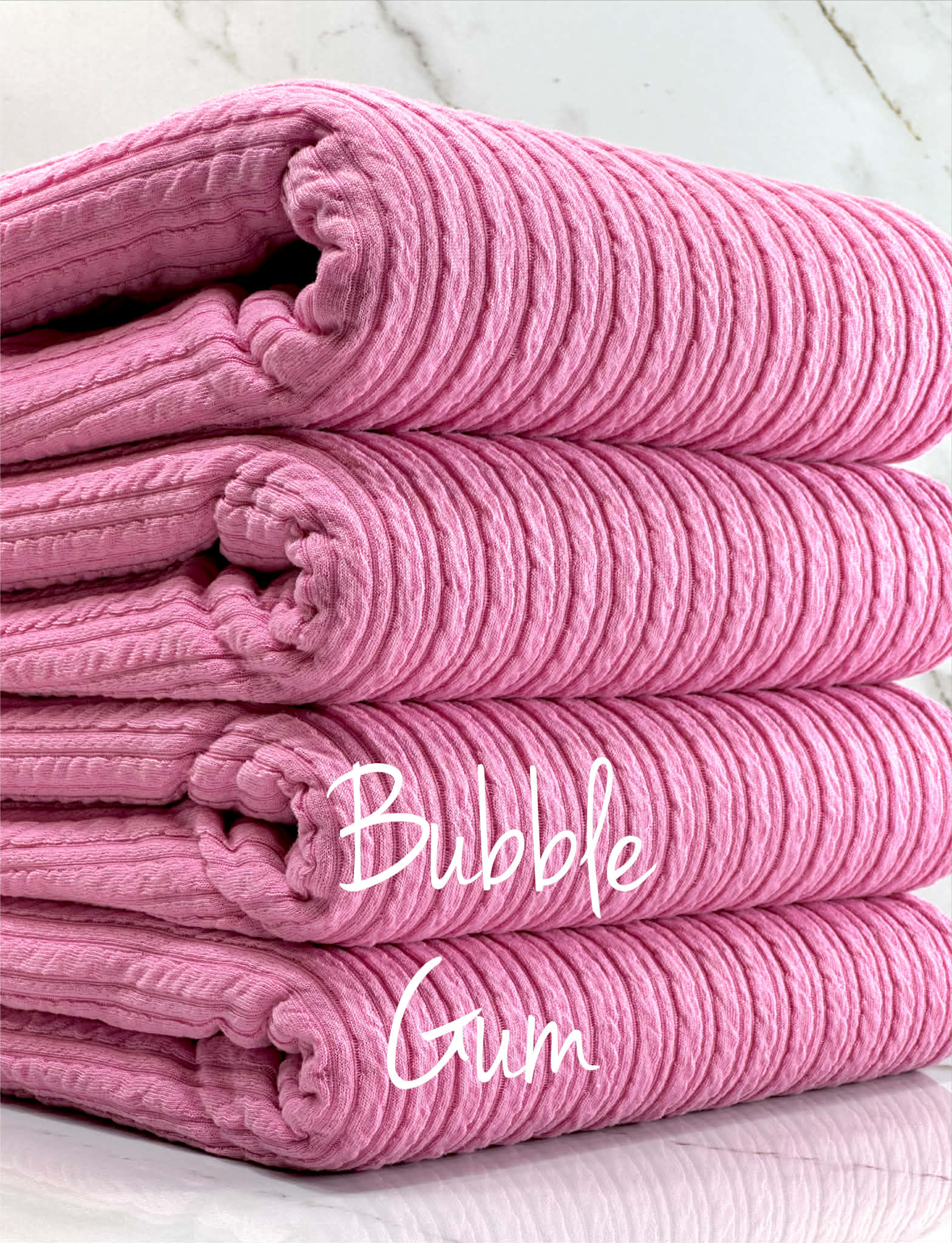 (GOLDEN RIB KNIT) BUBBLE GUM
