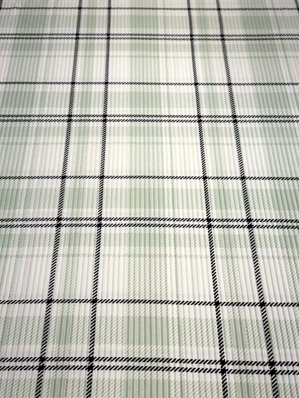 (4X2 YUMMY RIB) LIGHT SAGE AND BLACK PLAID