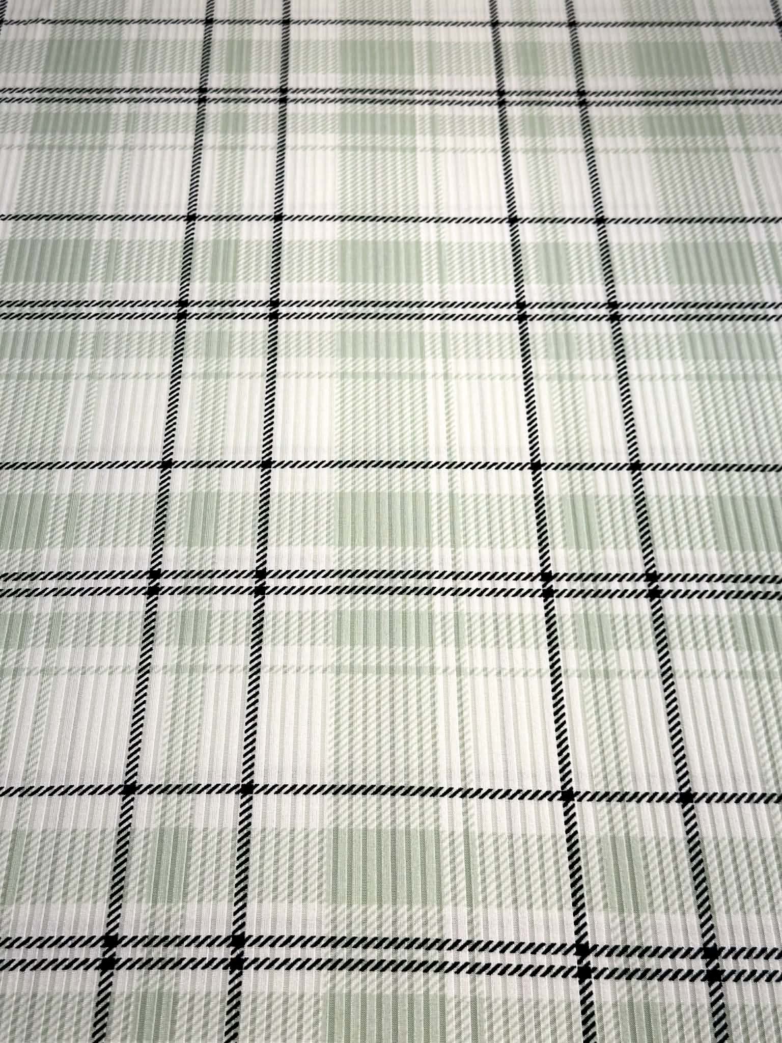 (4X2 YUMMY RIB) LIGHT SAGE AND BLACK PLAID