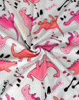 (YUMMY RIB) DINOSAURS ON LIGHT PINK