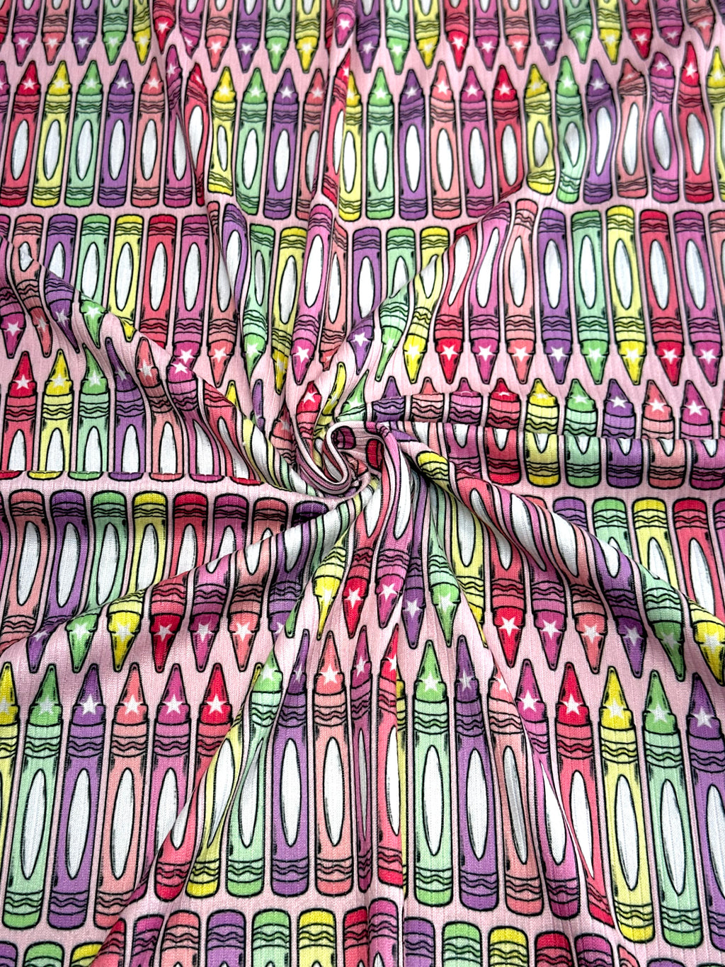 (4X2 YUMMY RIB) MEDIUM CRAYONS ON PINK
