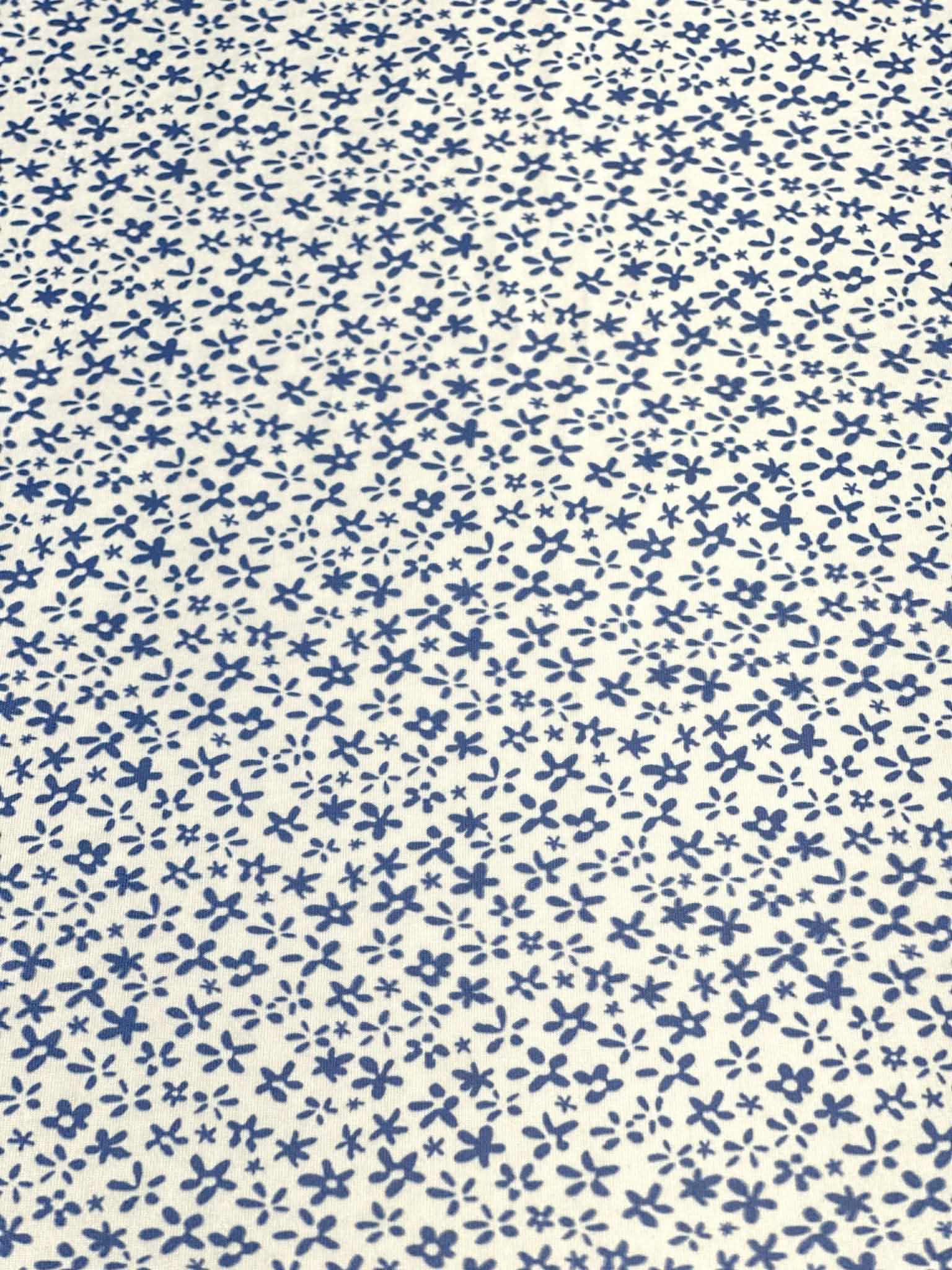 (DBP) TINY BLUE FLOWERS ON OFF WHITE