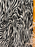 (POINTELLE RIB) SMALL BLACK ZEBRA ON OFF WHITE