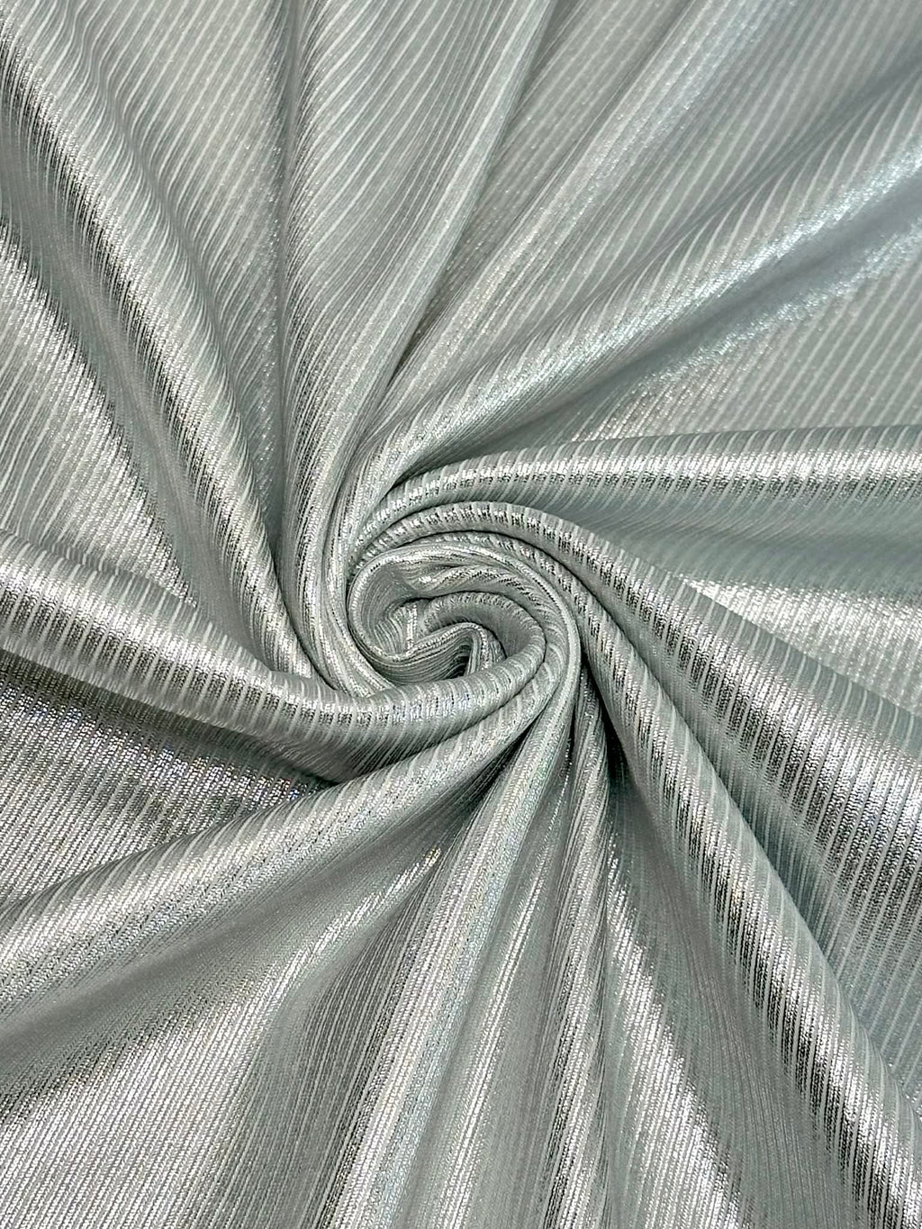 (2X2 RIB) SILVER FOIL ON OFF WHITE