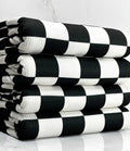 (4X2 RIB) MEDIUM BLACK AND OFF WHITE CHECKERED