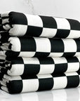 (4X2 RIB) MEDIUM BLACK AND OFF WHITE CHECKERED