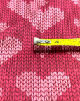 (4X2 YUMMY RIB) PINK KNIT HEARTS ON VINTAGE STRAWBERRY