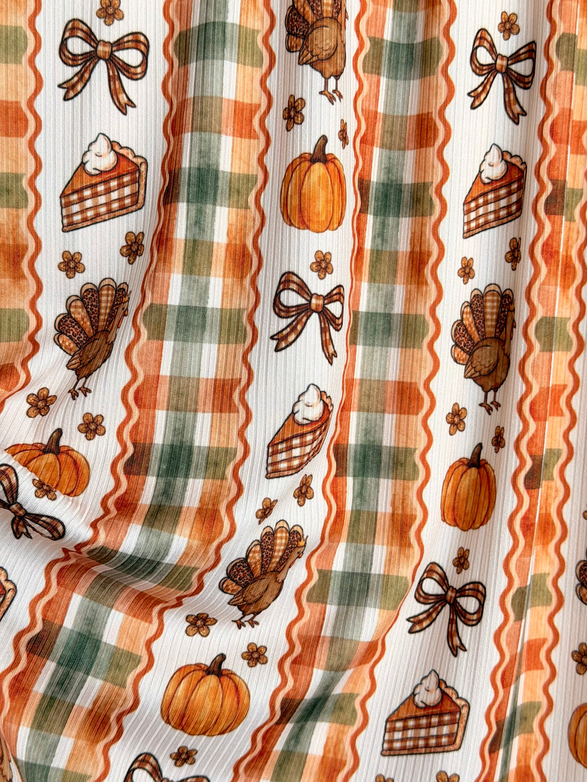 (4x2 YUMMY RIB) BOWS AND TURKEY BOHO PATTERN