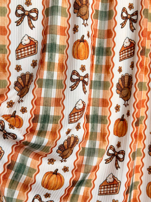 (4x2 YUMMY RIB) BOWS AND TURKEY BOHO PATTERN