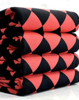 (COTTON JERSEY) CORAL AND BLACK DIAMOND PATTERN