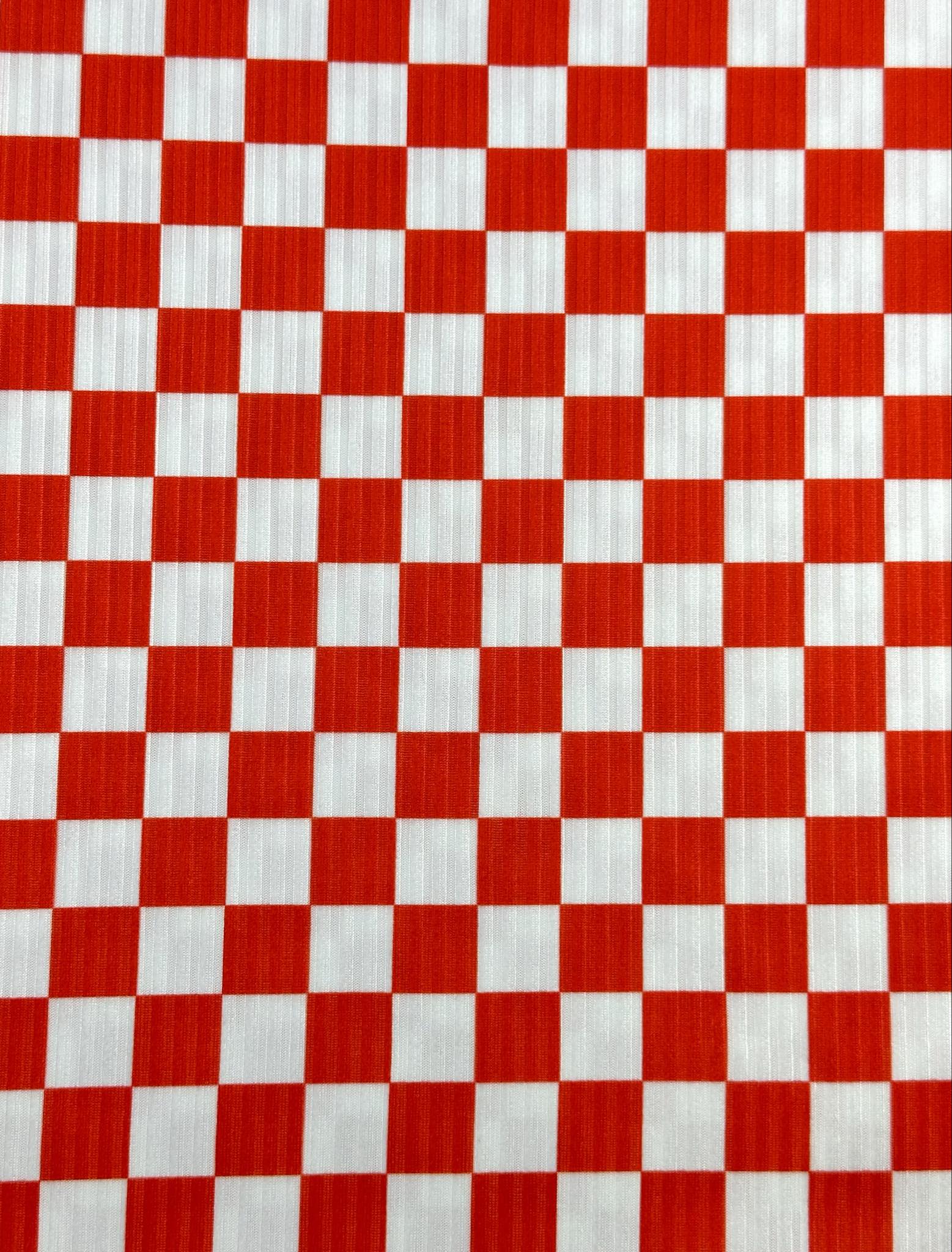 (YUMMY RIB) RED AND OFF WHITE CHECKERED