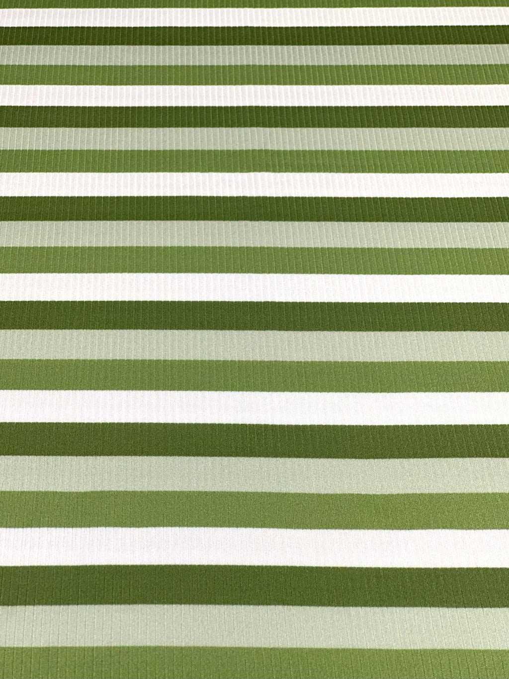 (4X2 RIB) SAGE GREEN AND OFF WHITE STRIPES