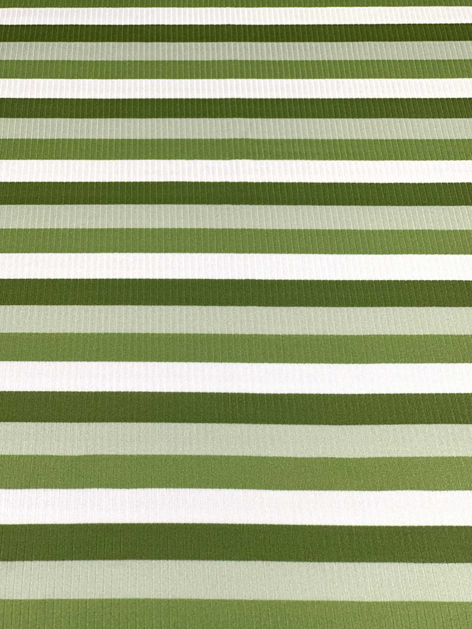 (4X2 RIB) SAGE GREEN AND OFF WHITE STRIPES