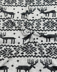 (HACCI SWEATER KNIT) BLACK REINDEERS ON HEATHER GRAY