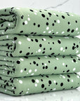 (DBP) BLACK AND WHITE POLKA DOTS ON SAGE