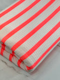 (BULLET) NEON CORAL STRIPES ON OFF WHITE