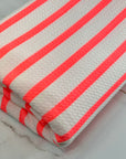 (BULLET) NEON CORAL STRIPES ON OFF WHITE
