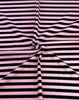 (2X1 RIB) BLACK STRIPES ON PINK