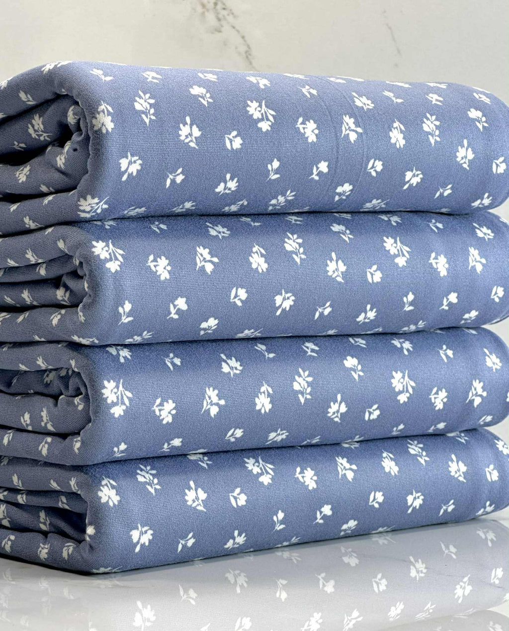 (DBP) TINY WHITE FLOWERS ON BLUE(3)