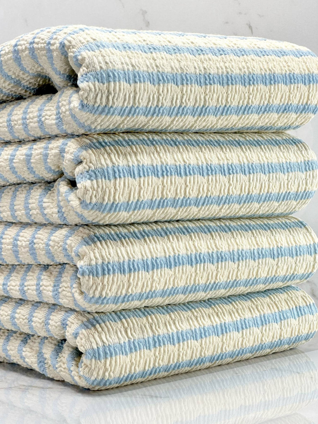 (GUAPO STRIPE) BABY BLUE STRIPES ON IVORY