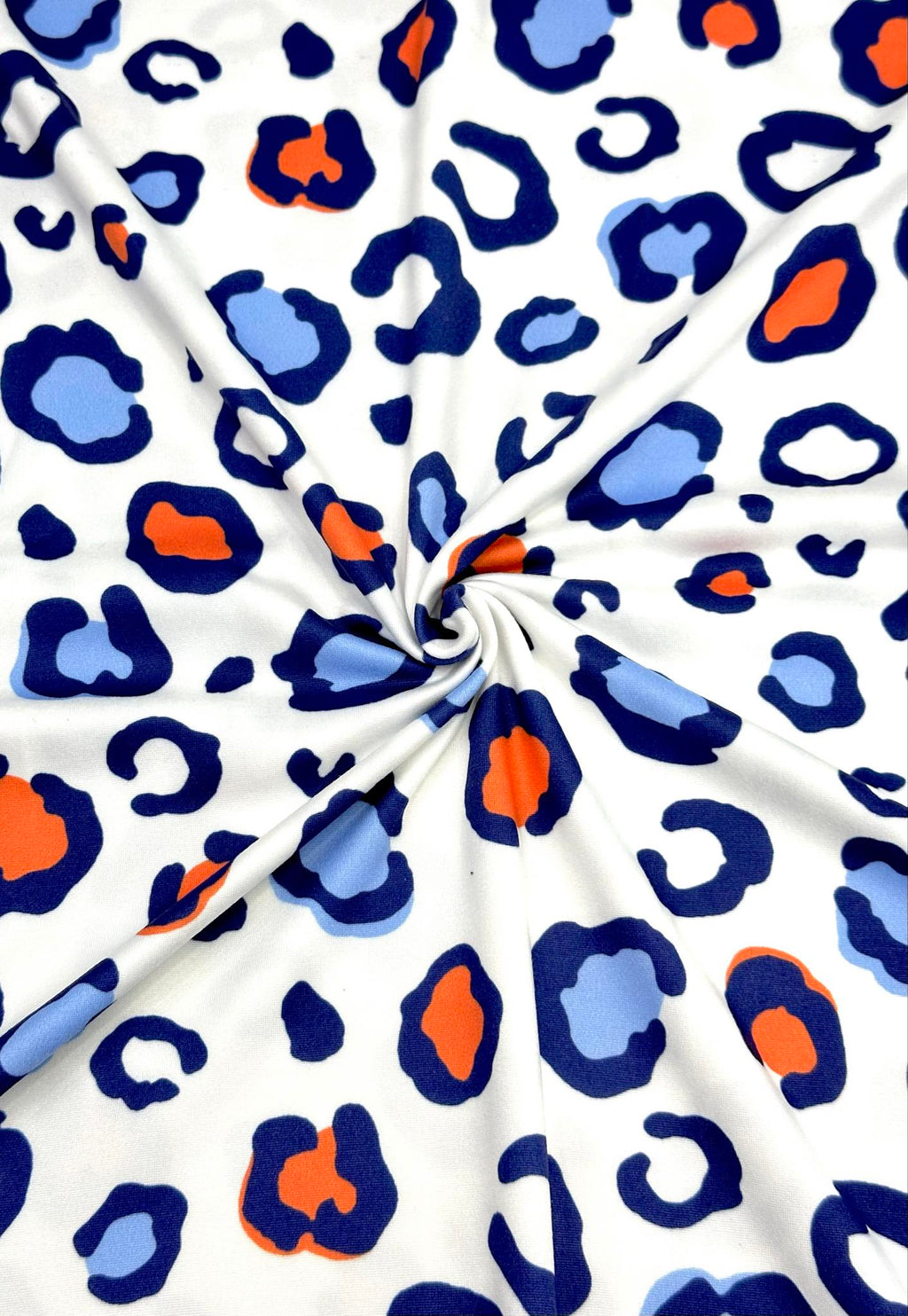 (DBP) SCARLET RED, BLUE AND WHITE CHEETAH ON OFF WHITE