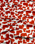 (4X2 YUMMY RIB) RED HEARTS ON OFF WHITE