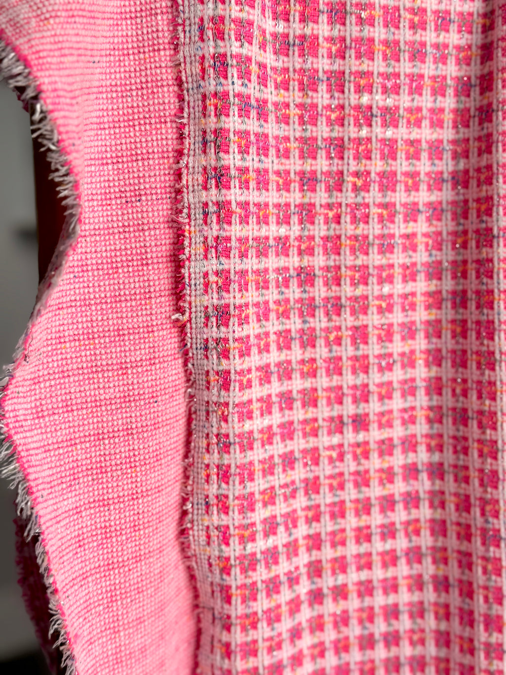 (LUREX JACQUARD KNIT) PINK MULTICOLOR PLAID