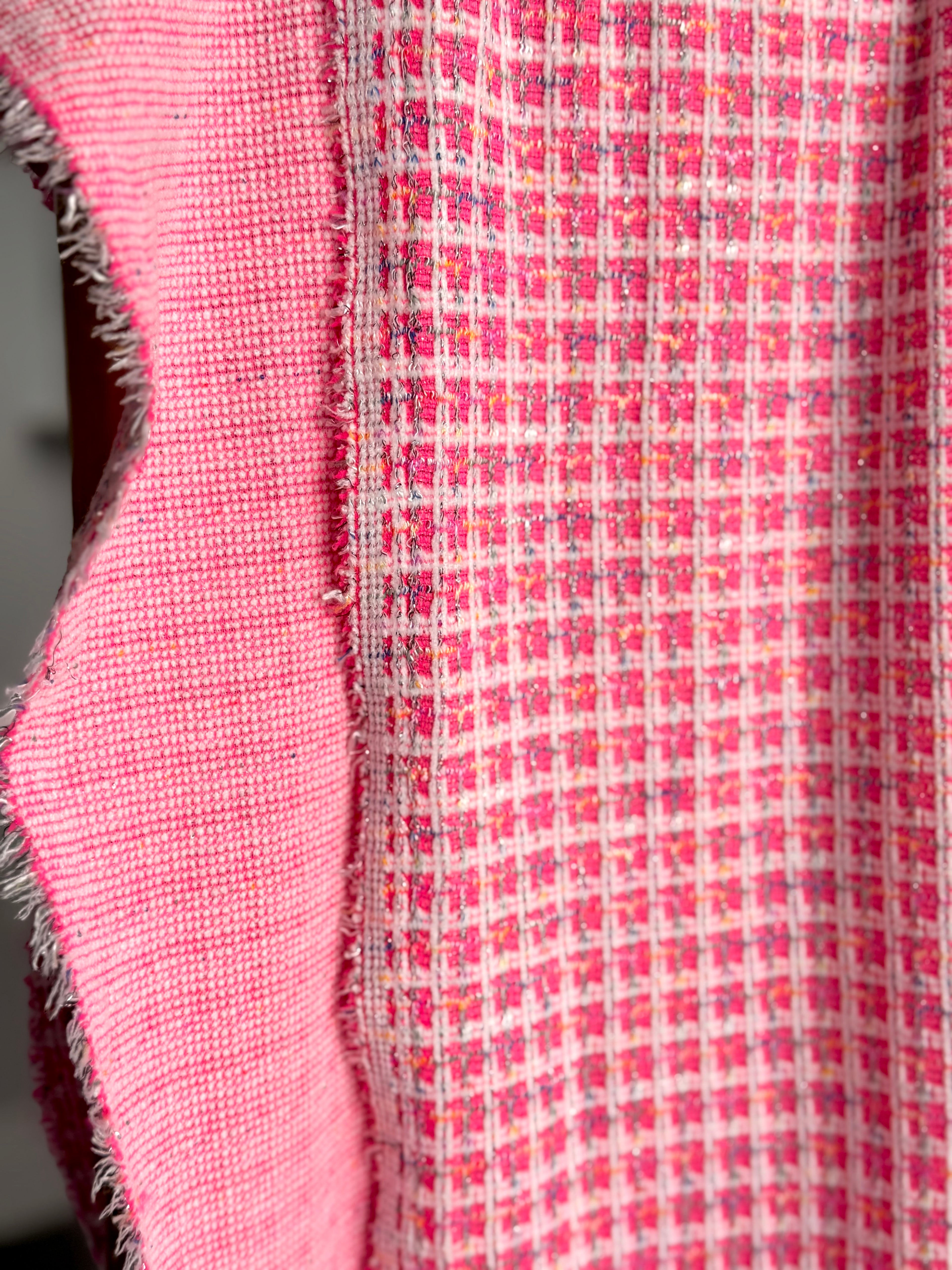 (LUREX JACQUARD KNIT) PINK MULTICOLOR PLAID