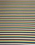 (4X2 RIB) TEAL, YELLOW, BROWN AND CREAM STRIPES