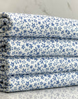 (DBP) TINY BLUE FLOWERS ON OFF WHITE