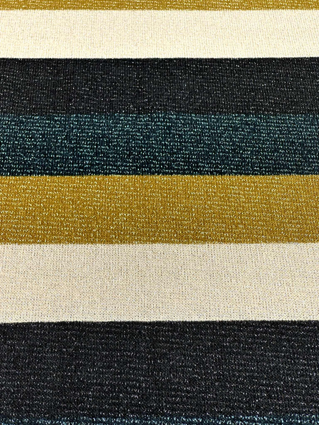 (HACCI SWEATER KNIT) GREEN, GOLD, BLACK AND CREAM LINES