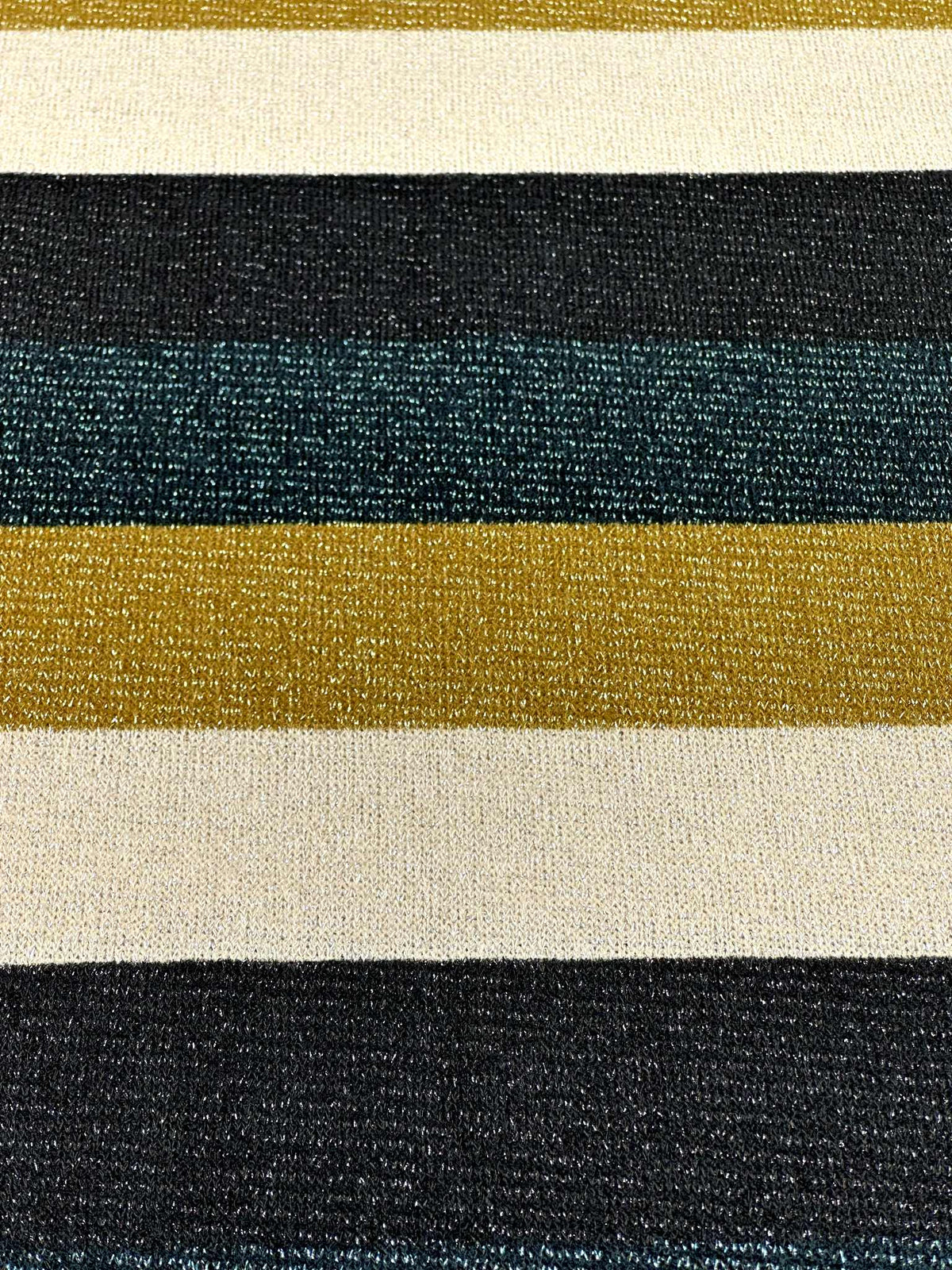 (HACCI SWEATER KNIT) GREEN, GOLD, BLACK AND CREAM LINES