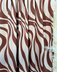 (WIDE RIB) BROWN SWIRLS ON TAN