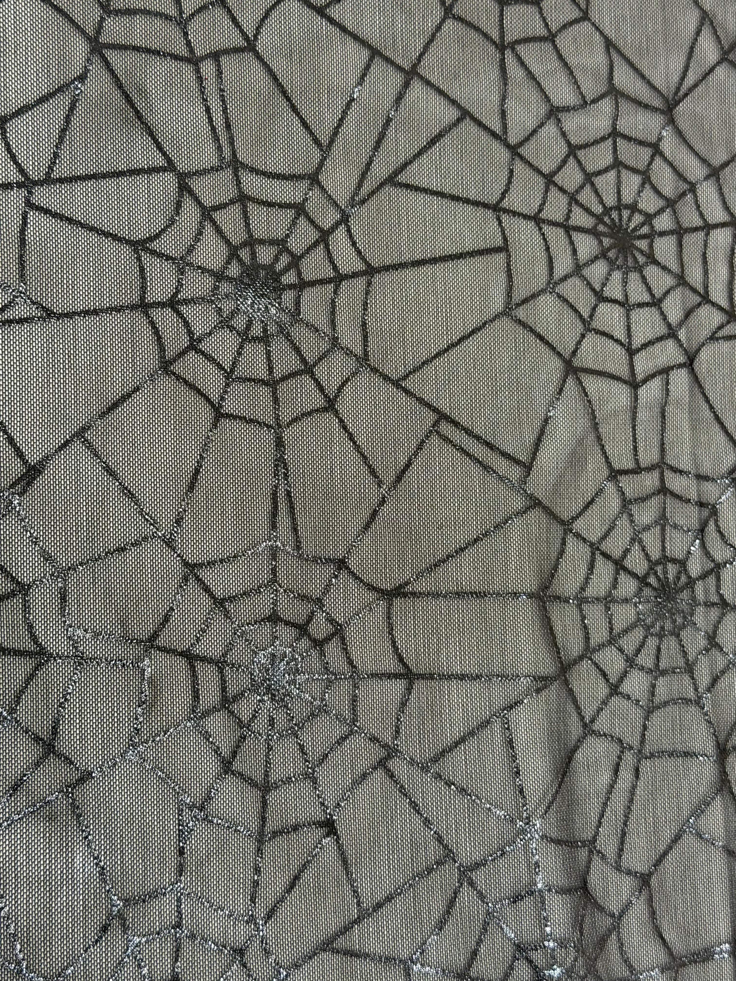 (MESH) METALLIC BLACK SPIDERWEBS