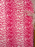 (TWILL) LEOPARD HOT PINK LEOPARD PRINT ON OFF-WHITE