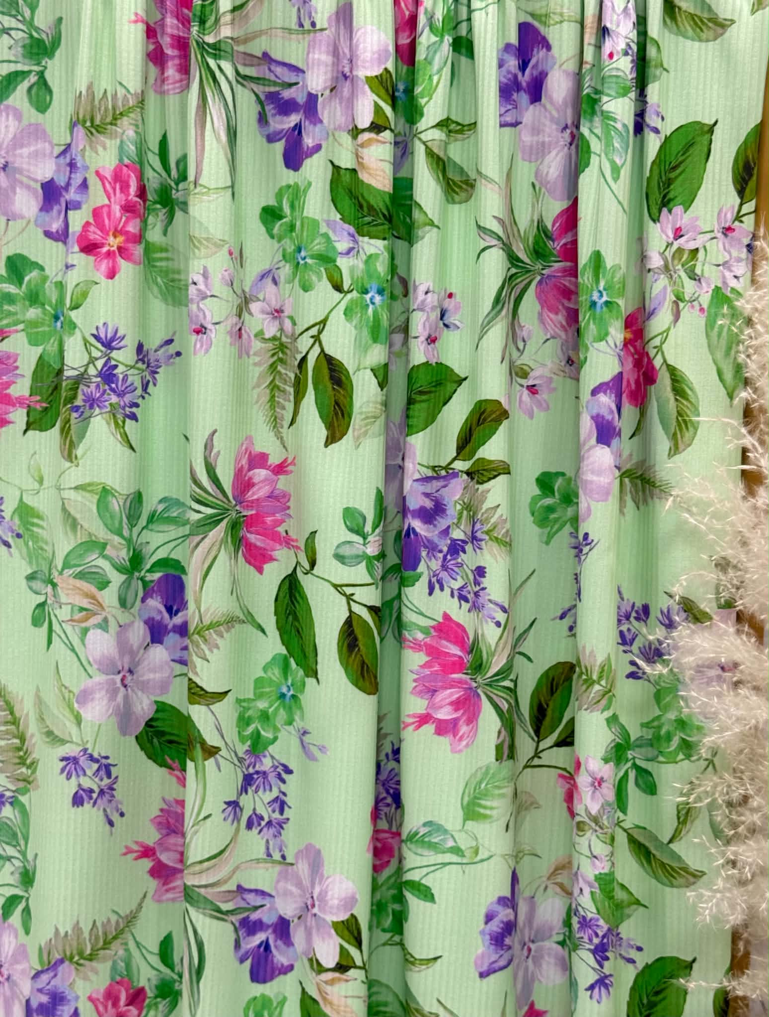 (SWIM RIB) FLOWER GARDEN ON LIGHT GREEN