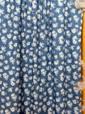 (4X2 YUMMY RIB) WHITE COTTAGE ROSES ON DENIM